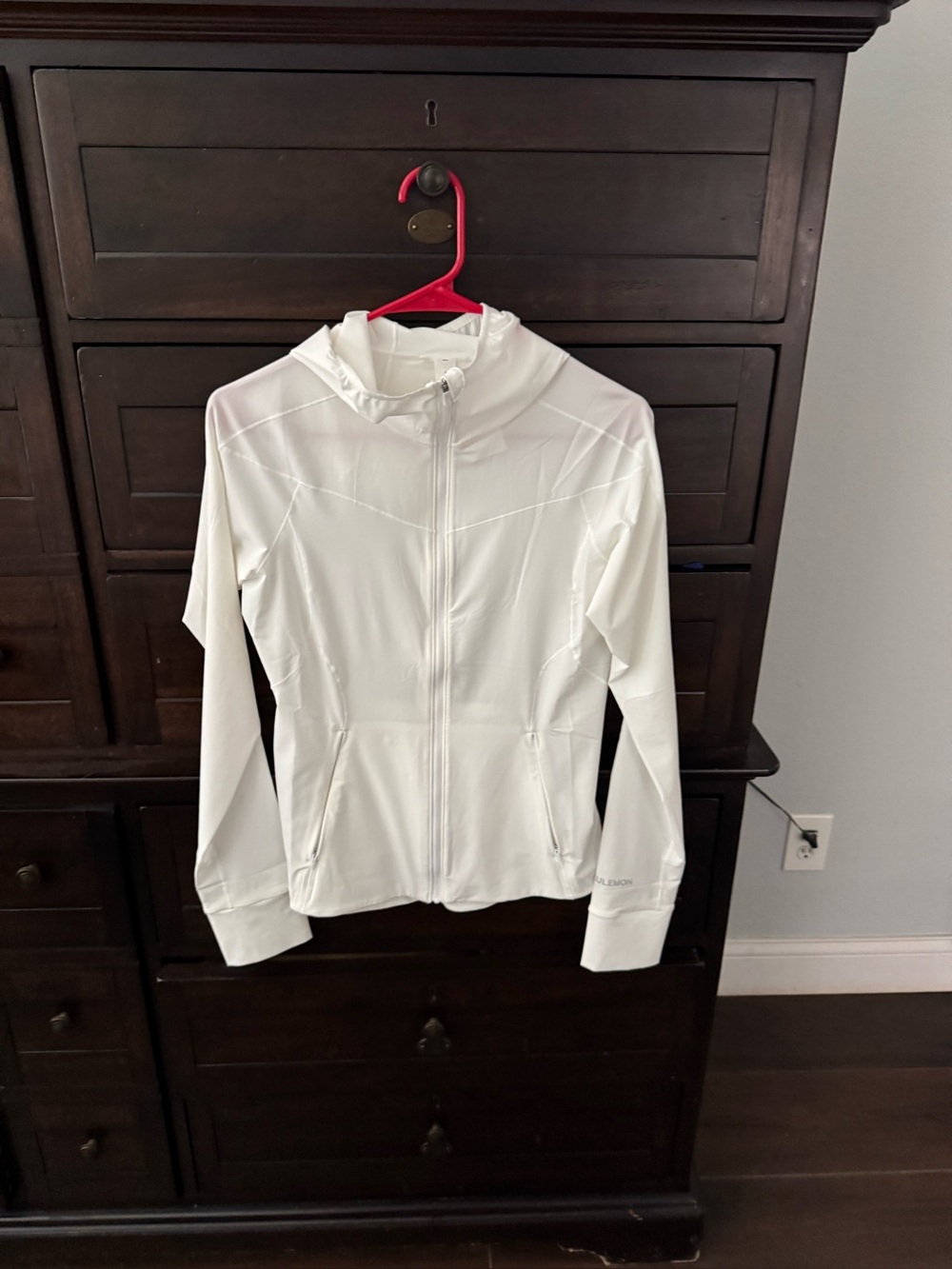 lululemon athletica White Hooded Zip-Up Jacket